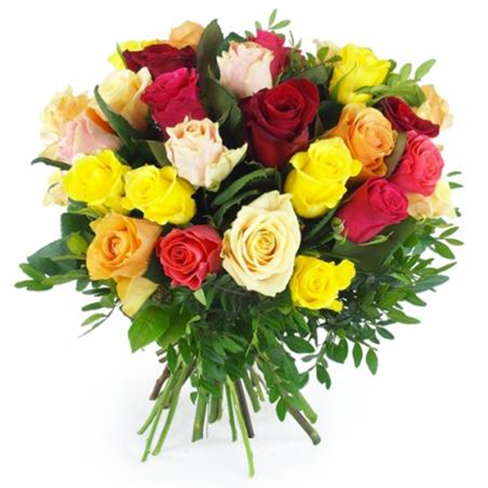 BOUQUET DE ROSES - "ARLEQUINS"